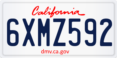 CA license plate 6XMZ592