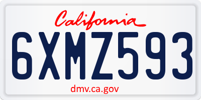 CA license plate 6XMZ593