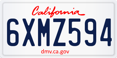 CA license plate 6XMZ594