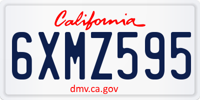 CA license plate 6XMZ595