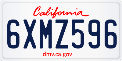 CA license plate 6XMZ596