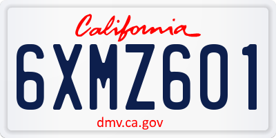 CA license plate 6XMZ601