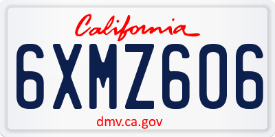 CA license plate 6XMZ606