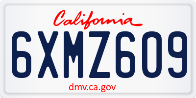 CA license plate 6XMZ609