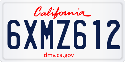CA license plate 6XMZ612
