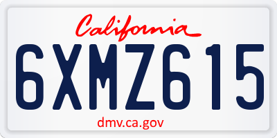 CA license plate 6XMZ615