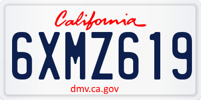 CA license plate 6XMZ619