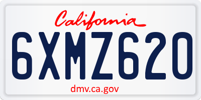 CA license plate 6XMZ620