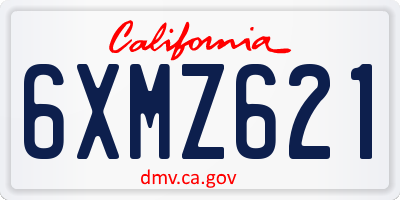 CA license plate 6XMZ621