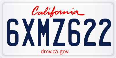 CA license plate 6XMZ622