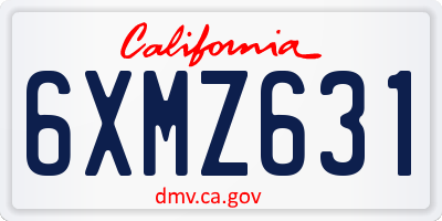 CA license plate 6XMZ631