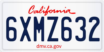 CA license plate 6XMZ632