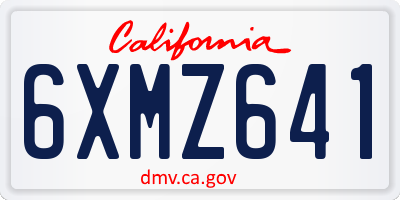 CA license plate 6XMZ641