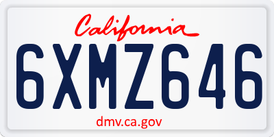 CA license plate 6XMZ646