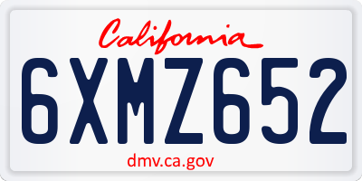 CA license plate 6XMZ652