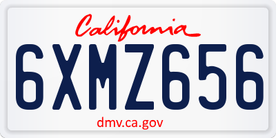 CA license plate 6XMZ656