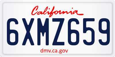CA license plate 6XMZ659