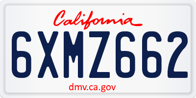 CA license plate 6XMZ662