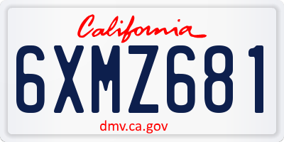 CA license plate 6XMZ681
