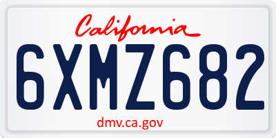 CA license plate 6XMZ682