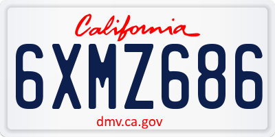 CA license plate 6XMZ686