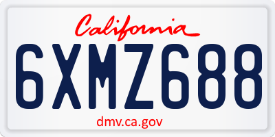 CA license plate 6XMZ688