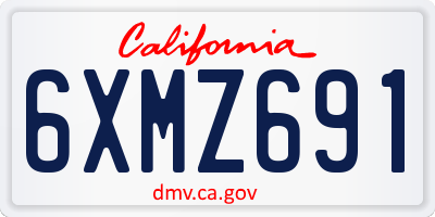 CA license plate 6XMZ691