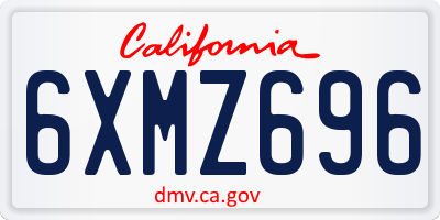 CA license plate 6XMZ696