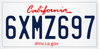 CA license plate 6XMZ697