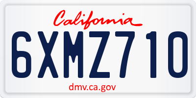CA license plate 6XMZ710