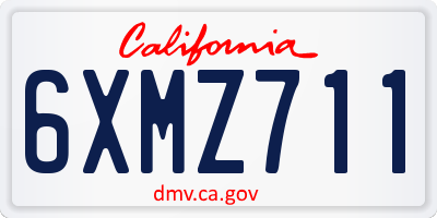 CA license plate 6XMZ711