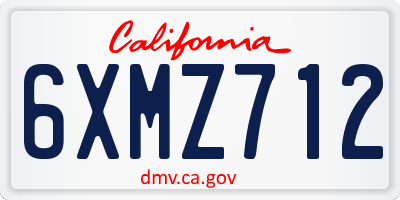 CA license plate 6XMZ712