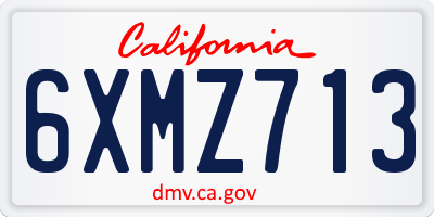 CA license plate 6XMZ713