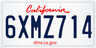 CA license plate 6XMZ714