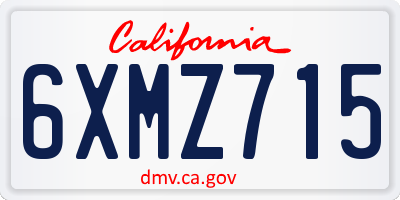 CA license plate 6XMZ715