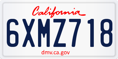 CA license plate 6XMZ718