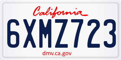 CA license plate 6XMZ723