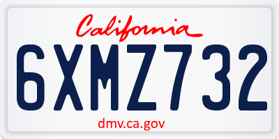CA license plate 6XMZ732
