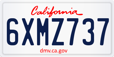 CA license plate 6XMZ737