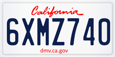 CA license plate 6XMZ740