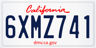 CA license plate 6XMZ741