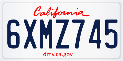 CA license plate 6XMZ745
