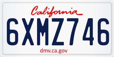 CA license plate 6XMZ746