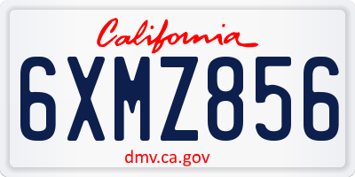 CA license plate 6XMZ856