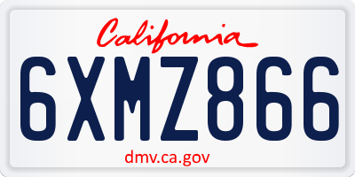 CA license plate 6XMZ866
