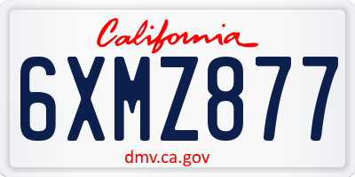 CA license plate 6XMZ877
