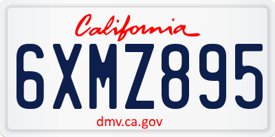 CA license plate 6XMZ895