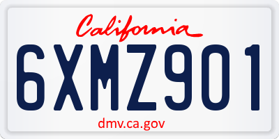 CA license plate 6XMZ901