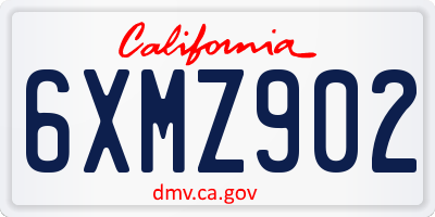 CA license plate 6XMZ902