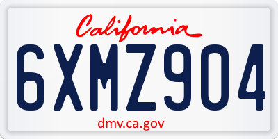 CA license plate 6XMZ904